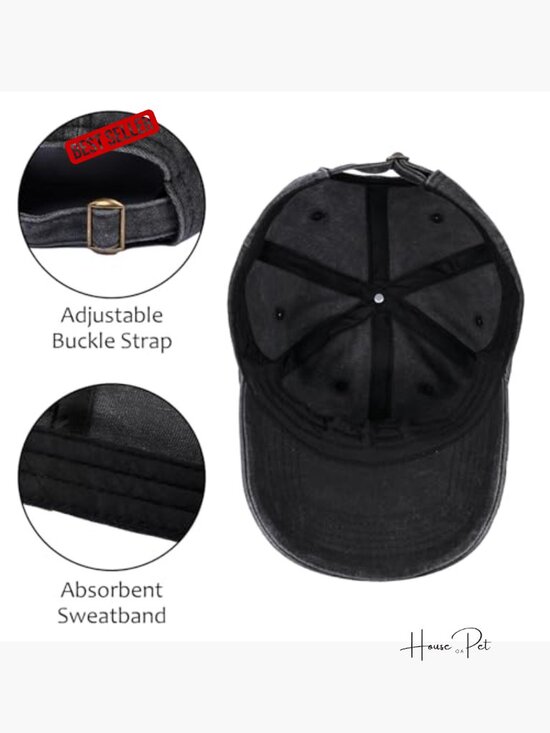 Embroidered Baseball Cap Vintage Washed Distressed Denim Adult main image 6